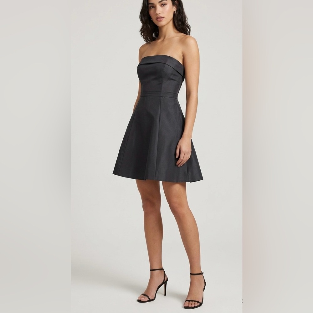 J. Crew Wool , silk Elegant Black Strapless cocktail Dress